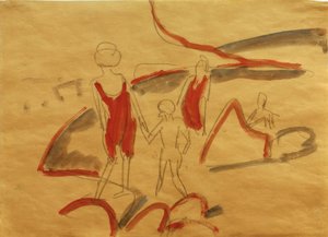 Bañistas en la playa de Fehmarn de Ernst Ludwig Kirchner