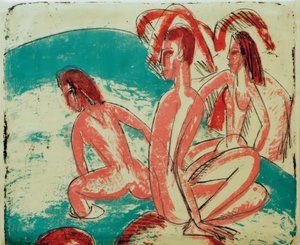 Bañistas en las rocas de Ernst Ludwig Kirchner