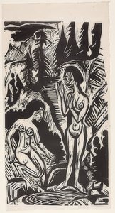 Bañistas en rocas. 1921 de Ernst Ludwig Kirchner