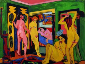 Bañistas en una habitación de Ernst Ludwig Kirchner