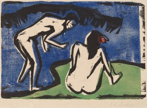 Pareja bañándose de Ernst Ludwig Kirchner