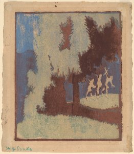 Castaños a la luz de la luna de Ernst Ludwig Kirchner