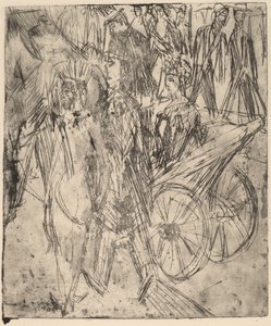 Pareja frente a un carruaje de Ernst Ludwig Kirchner