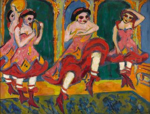 Bailarines de czardas, 1908-1920 de Ernst Ludwig Kirchner