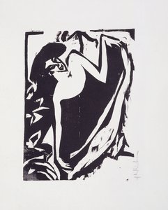 Bailarina con falda levantada, 1909 de Ernst Ludwig Kirchner