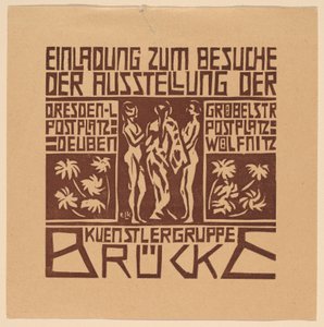 Invitación a una Exposición del Grupo de Artistas Brücke