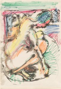 Erna bañándose en una tina de Ernst Ludwig Kirchner