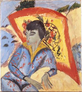 Erna con paraguas japonés, 1913