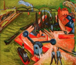 Puerto Oeste de Frankfurt de Ernst Ludwig Kirchner