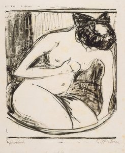 Mujer en la bañera. 1908 de Ernst Ludwig Kirchner
