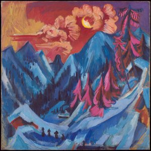 Alemán: Wintermondlandschaft Winter Landscape in Moonlight de Ernst Ludwig Kirchner