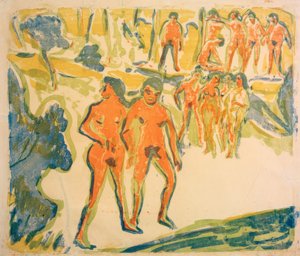 Grupo de bañistas