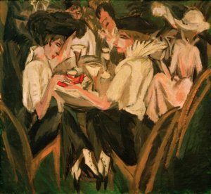 En el jardín del café