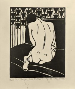 Desnudo en cuclillas, visto desde atrás de Ernst Ludwig Kirchner