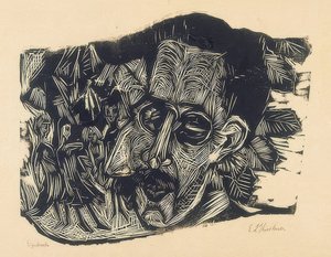 Cabeza del Dr. Ludwig Binswanger y niñas pequeñas. 1917/18