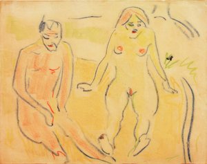 Hombre y mujer (Sentados en el prado)