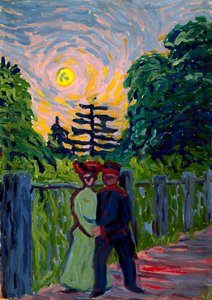 Salida de la luna: Soldado y doncella, 1905 de Ernst Ludwig Kirchner
