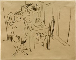 Sin título (Dodo y Fränzi en el estudio) de Ernst Ludwig Kirchner
