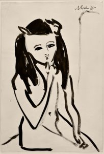 Sin título (Fränzi desnuda, con la mano en la barbilla) de Ernst Ludwig Kirchner