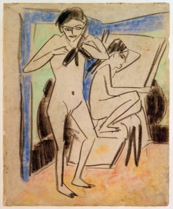 Sin título (Fränzi y Marcella en el estudio) de Ernst Ludwig Kirchner