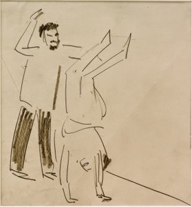 Sin título (Hombre con niña haciendo el pino) de Ernst Ludwig Kirchner