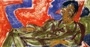 Retrato del pintor Otto Mueller de Ernst Ludwig Kirchner