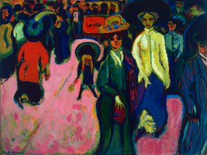 Calle, Dresde (Alemania). Pintura de Ernst Ludwig Kirchner (1880-1938), óleo sobre lienzo
