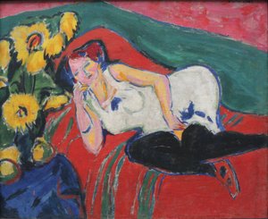 Mujer descansando en camisa blanca de Ernst Ludwig Kirchner