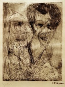 Autorretrato (dibujando) de Ernst Ludwig Kirchner