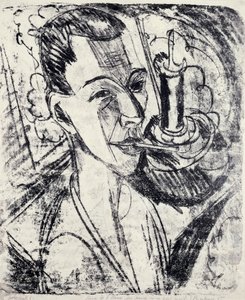 Autorretrato con cigarrillo de Ernst Ludwig Kirchner