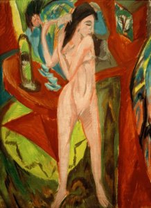 Desnudo peinándose de Ernst Ludwig Kirchner