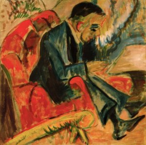 Hombre sentado en un banco del parque de Ernst Ludwig Kirchner