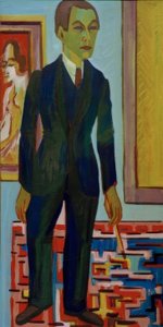 Pintor de pie. Autorretrato de Ernst Ludwig Kirchner