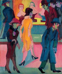 Escena de calle frente a la barbería de Ernst Ludwig Kirchner