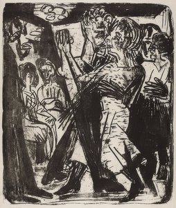 Pareja de campesinos bailando de Ernst Ludwig Kirchner