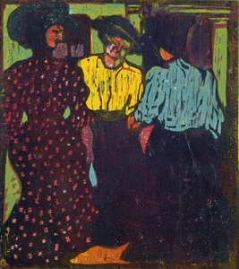 Tres mujeres hablando, 1907 de Ernst Ludwig Kirchner