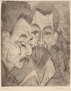 Dos cabezas de campesinos de Ernst Ludwig Kirchner