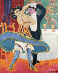 Vaudeville Theater (English Dancing Couple), c.1909 (óleo sobre lienzo) de Ernst Ludwig Kirchner