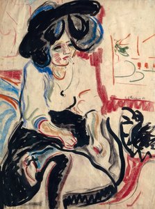 Joven mujer con cigarrillo de Ernst Ludwig Kirchner