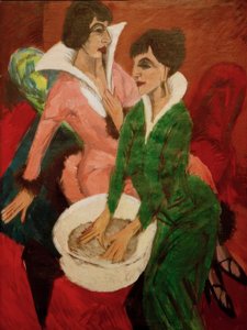 Dos mujeres con lavabo; Las hermanas de Ernst Ludwig Kirchner