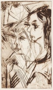 Dos cabezas de niñas. 1919 de Ernst Ludwig Kirchner