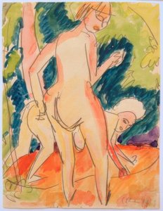 Dos chicas bañándose de Ernst Ludwig Kirchner