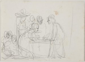 Estudio para "El Escritor de Cartas y la Chica" de Ernst Meyer