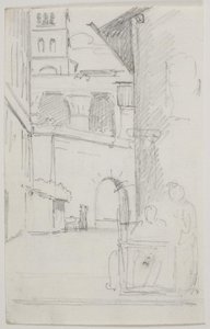 Estudio para "El escritor de cartas y la niña" de Ernst Meyer