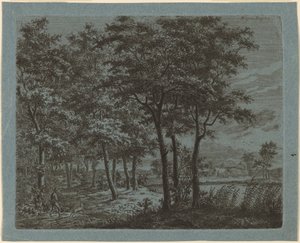 Paisaje con un campesino llevando leña de Ernst Willem Jan Bagelaar