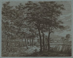 Paisaje con un campesino llevando leña, c. 1800 de Ernst Willem Jan Bagelaar