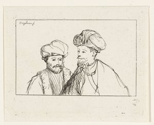 retrato, de, dos hombres, con, turbantes de Ernst Willem Jan Bagelaar