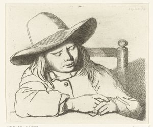 Niño durmiendo con sombrero de Ernst Willem Jan Bagelaar