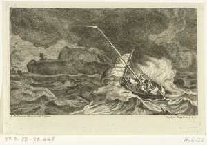 Barco de vela en un mar tormentoso