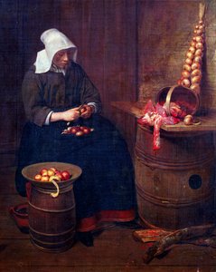 Pelador de manzanas, de Esaias Boursse (1631-1672)